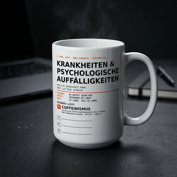 Büro-Diagnose Tasse – Coffeinismus | MUTE OFFICE
