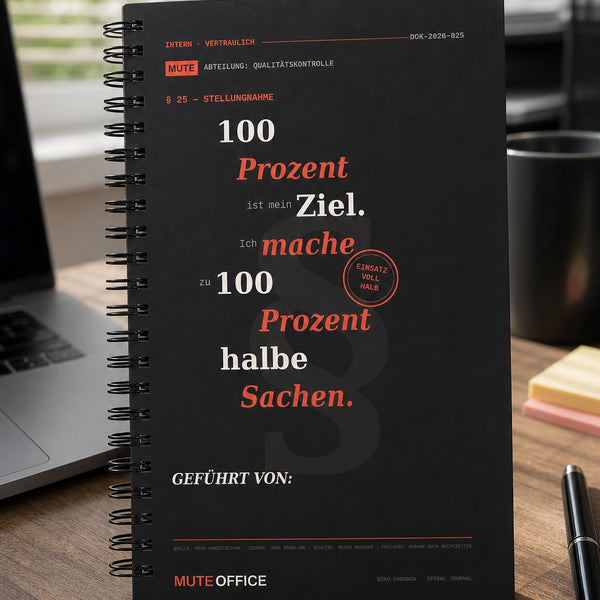 100 % ist mein Ziel. Ich mache zu 100 % halbe Sachen