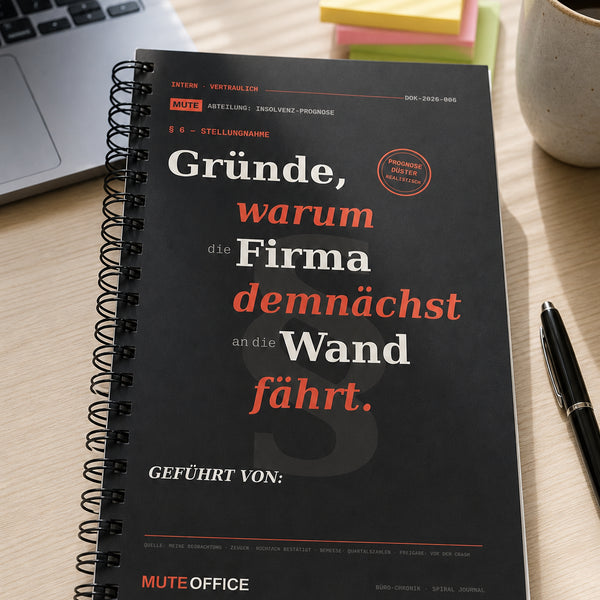 Gründe, warum die Firma demnächst an die Wand fährt · Personalisiertes Geschenk