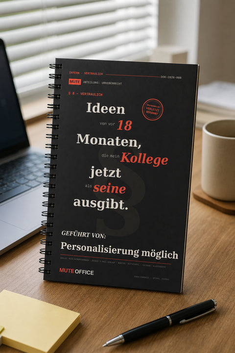 MUTE OFFICE — Hero — Ideen von vor 18 Monaten, die mein Kollege jetzt als seine ausgibt · Personalisiertes Geschenk