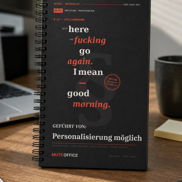 And here we fucking go again. I mean — good morning · Personalisiertes Geschenk