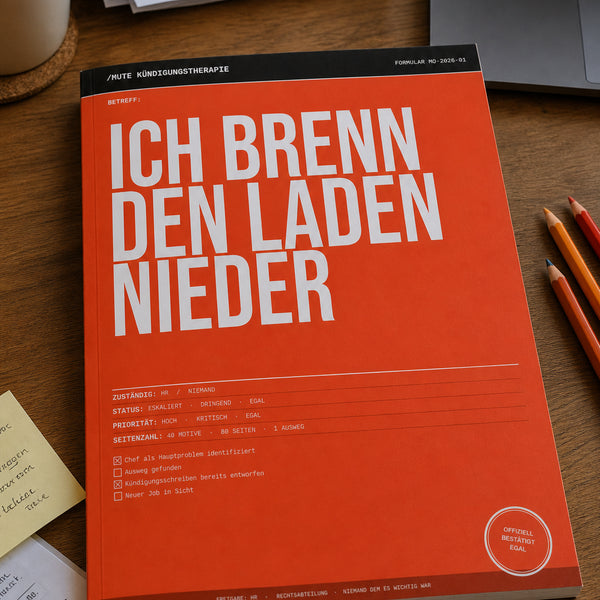 Malbuch Band 1 – „Ich brenn den Laden nieder“ – Großraumbüro-Edition | MUTE OFFICE