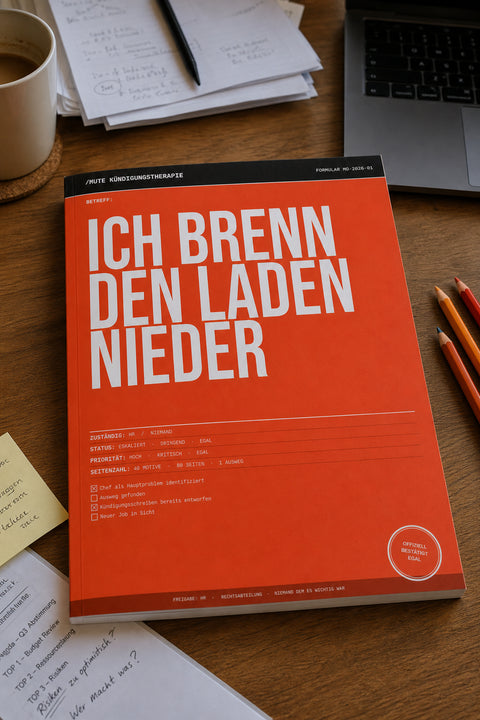 MUTE OFFICE — Hero — Malbuch Band 1 – „Ich brenn den Laden nieder“ – Großraumbüro-Edition