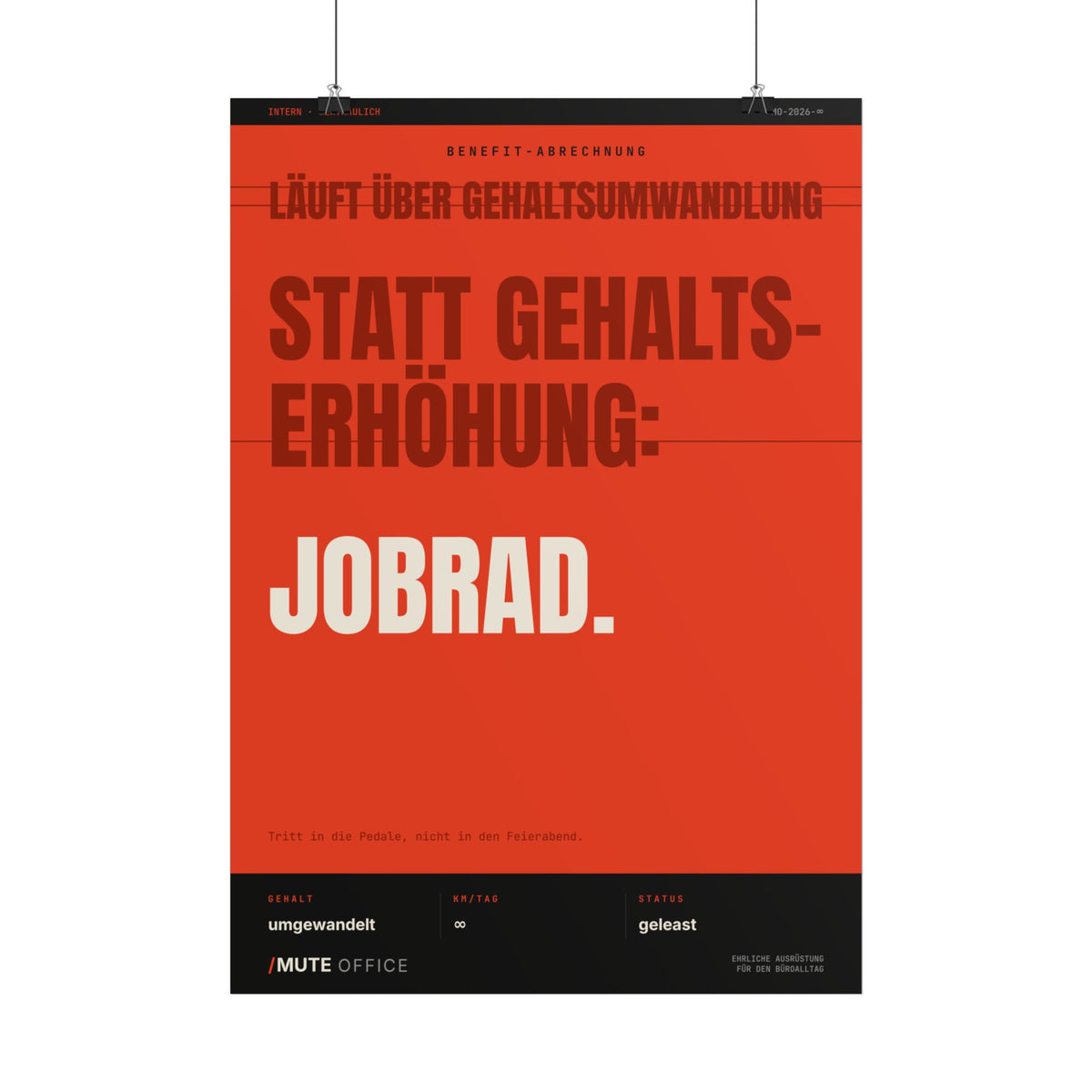 MUTE OFFICE Poster ohne Rahmen – Jobrad statt Gehaltserhöhung – Ansicht 2