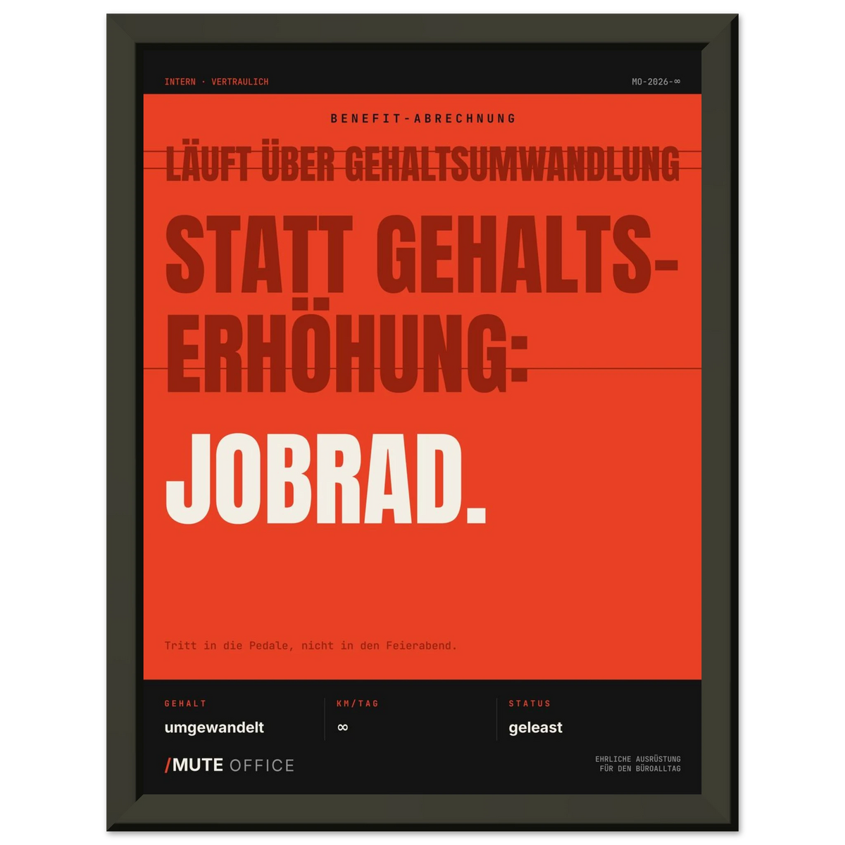 MUTE OFFICE Poster mit Rahmen – Jobrad statt Gehaltserhöhung – Ansicht 4