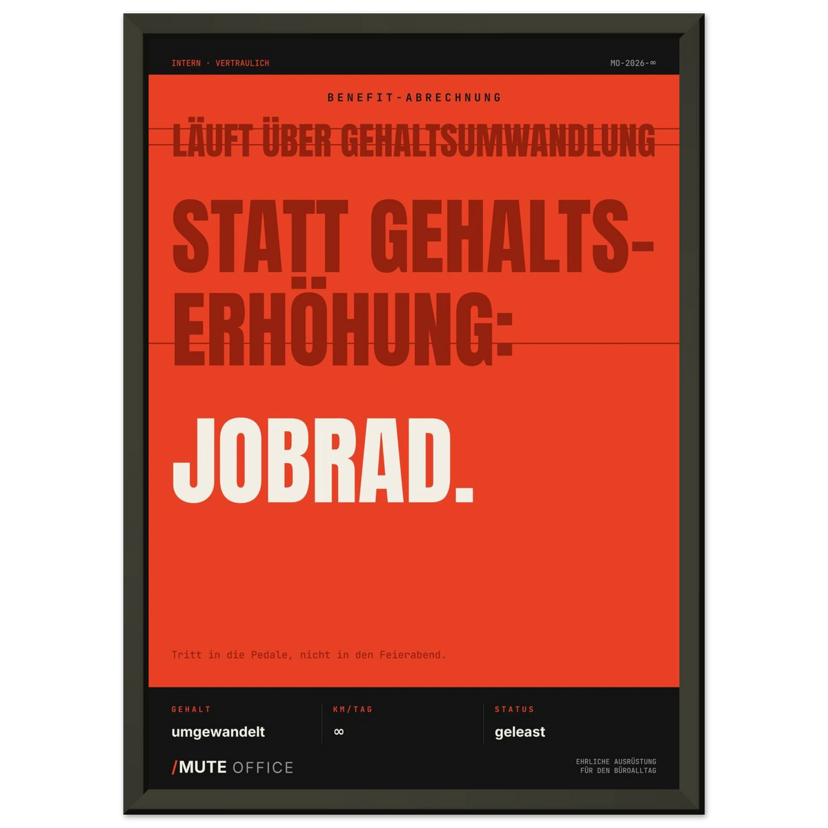 MUTE OFFICE Poster mit Rahmen – Jobrad statt Gehaltserhöhung – Ansicht 2