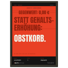 MUTE OFFICE Poster mit Rahmen – Obstkorb statt Gehaltserhöhung – Ansicht 3 — Vorschau 9