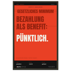 MUTE OFFICE Poster mit Rahmen – Pünktliche Bezahlung als Benefit – Ansicht 1 — Vorschau 7