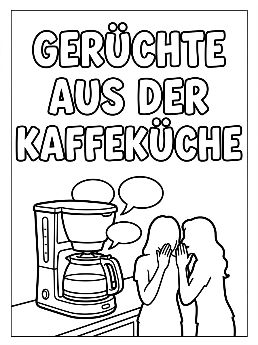 MUTE OFFICE Malbuch — Band 1 — Seite Gerüchte aus der Kaffeeküche