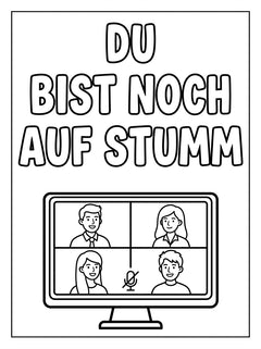MUTE OFFICE Malbuch — Band 2 — Seite Du bist noch auf Stumm — Vorschau 2
