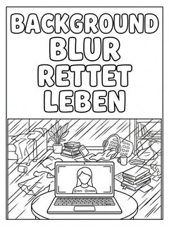 MUTE OFFICE Malbuch — Band 2 — Seite Background Blur rettet Leben — Vorschau 3