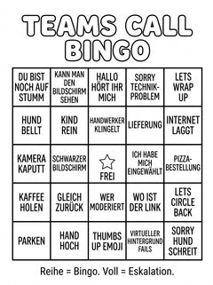 MUTE OFFICE Malbuch — Band 2 — Seite Teams-Call-Bingo — Vorschau 4