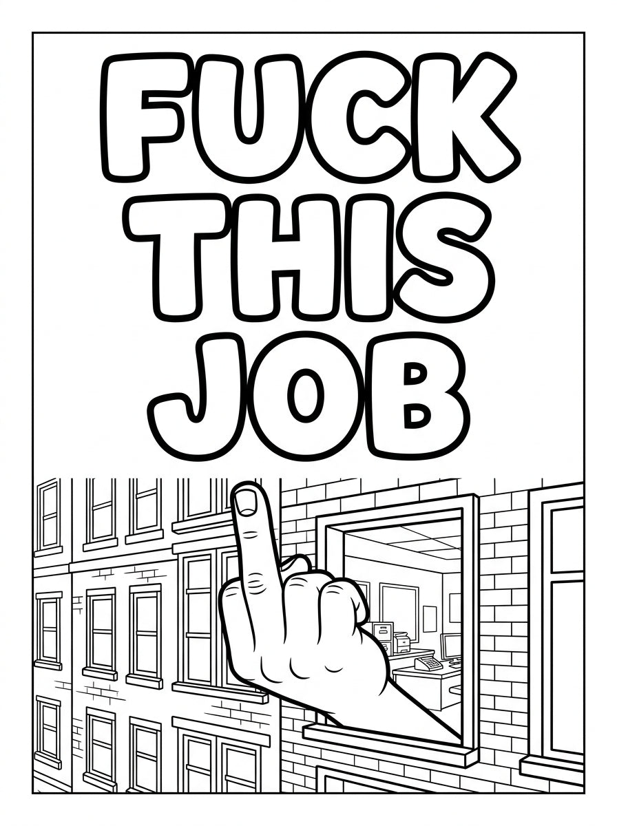 MUTE OFFICE Malbuch — Band 3 — Seite Fuck This Job