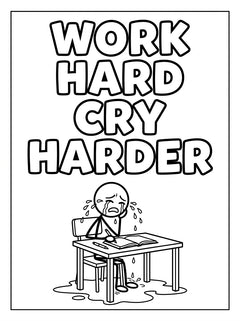 MUTE OFFICE Malbuch — Band 3 — Seite Work Hard Cry Harder — Vorschau 3