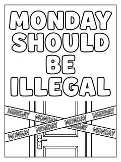 MUTE OFFICE Malbuch — Band 3 — Seite Monday Should Be Illegal — Vorschau 5