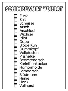 MUTE OFFICE Malbuch — Band 3 — Seite Schimpfwort-Vorrat — Vorschau 6