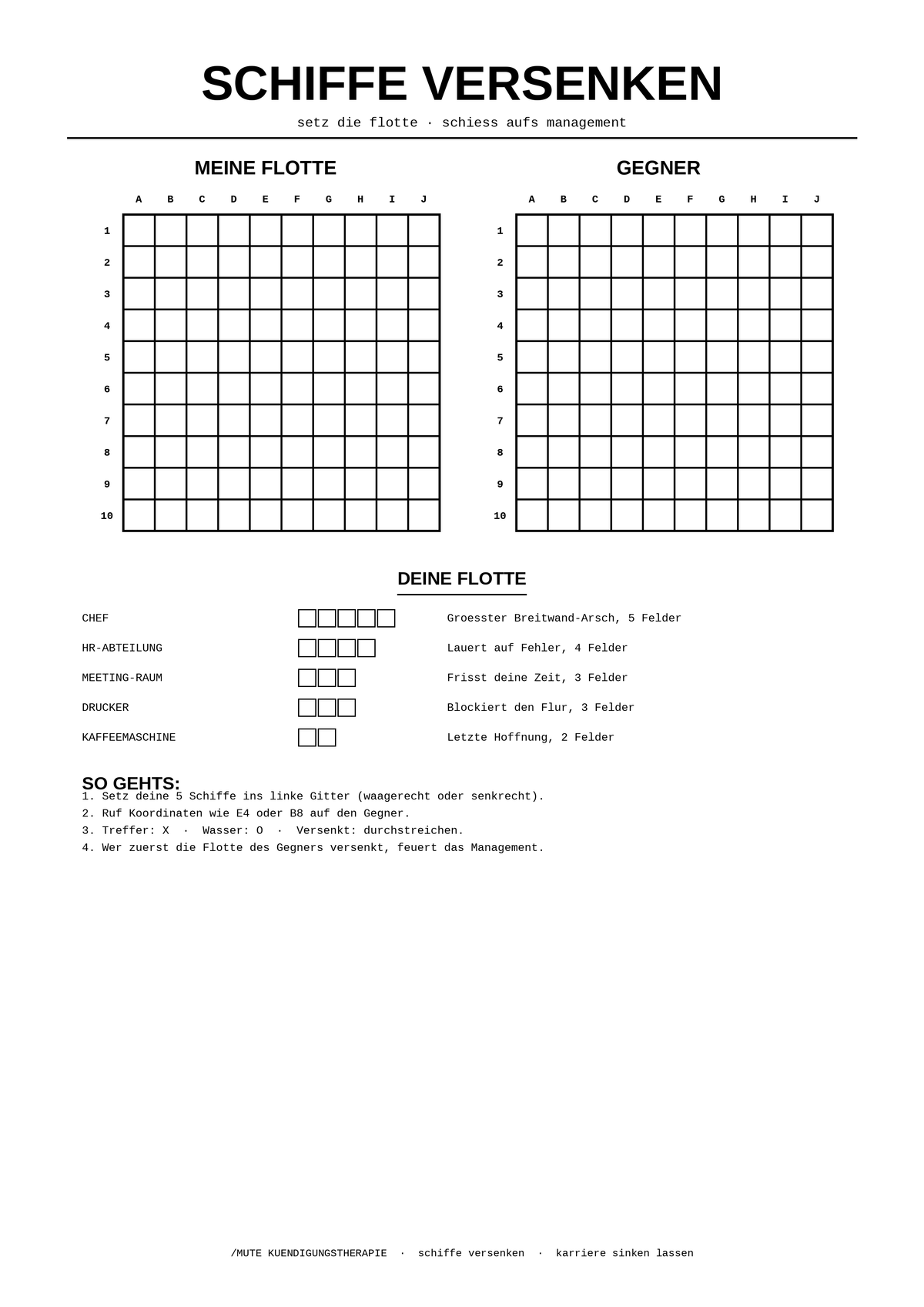 MUTE OFFICE Malbuch — Band 4 — Seite Battleship-Variante