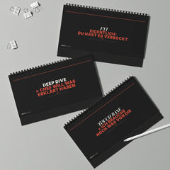 MUTE OFFICE Flip-Sign — Corporate Daily Denglisch — Drei Aufsteller — Statements A — Vorschau 5