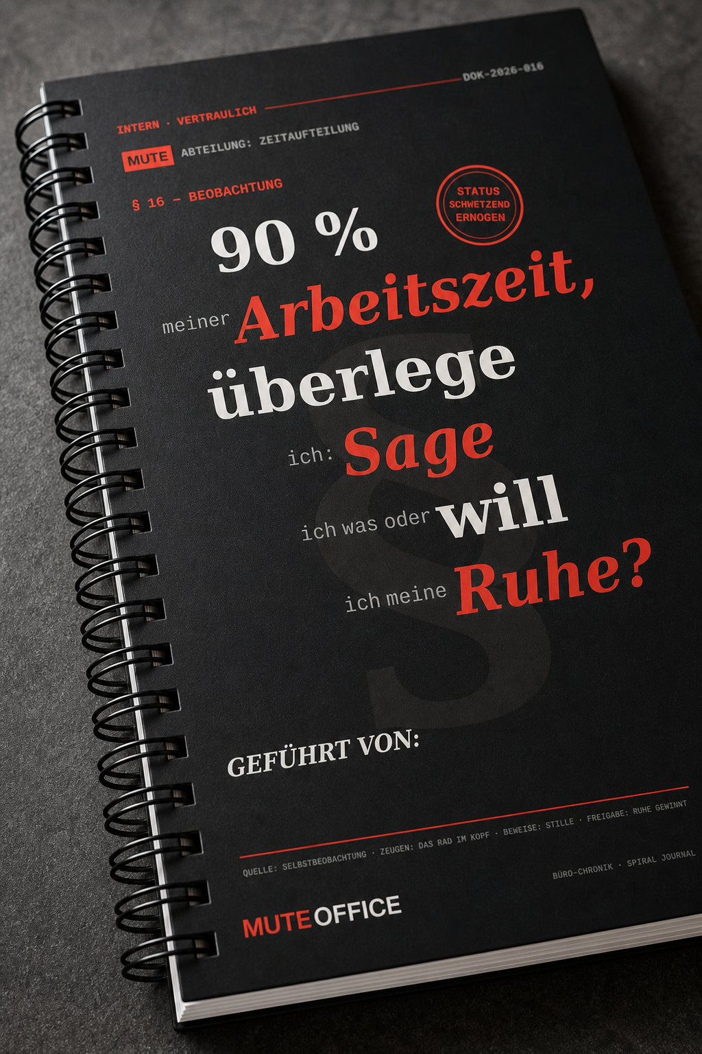 MUTE OFFICE — Detail — 90 % meiner Arbeitszeit überlege ich: Sage ich was — oder will ich Ruhe?