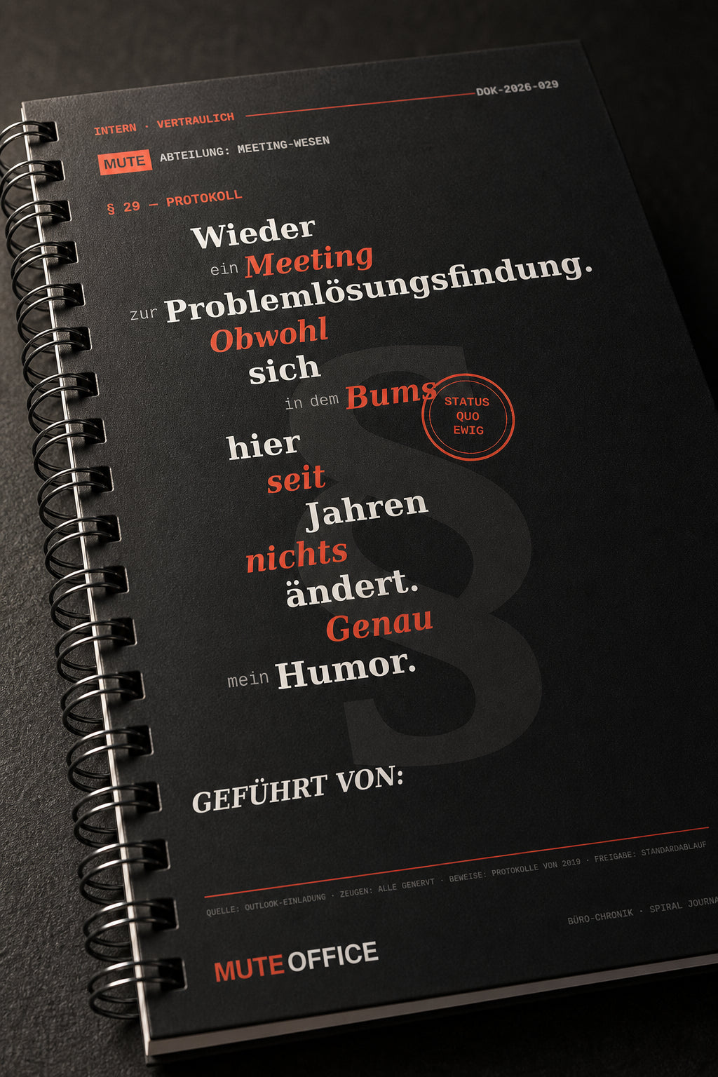 MUTE OFFICE — Detail — Wieder ein Meeting zur Problemlösungsfindung