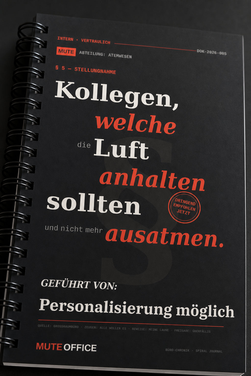 MUTE OFFICE — Detail — Kollegen, die die Luft anhalten sollten und nicht mehr ausatmen · Personalisiertes Geschenk