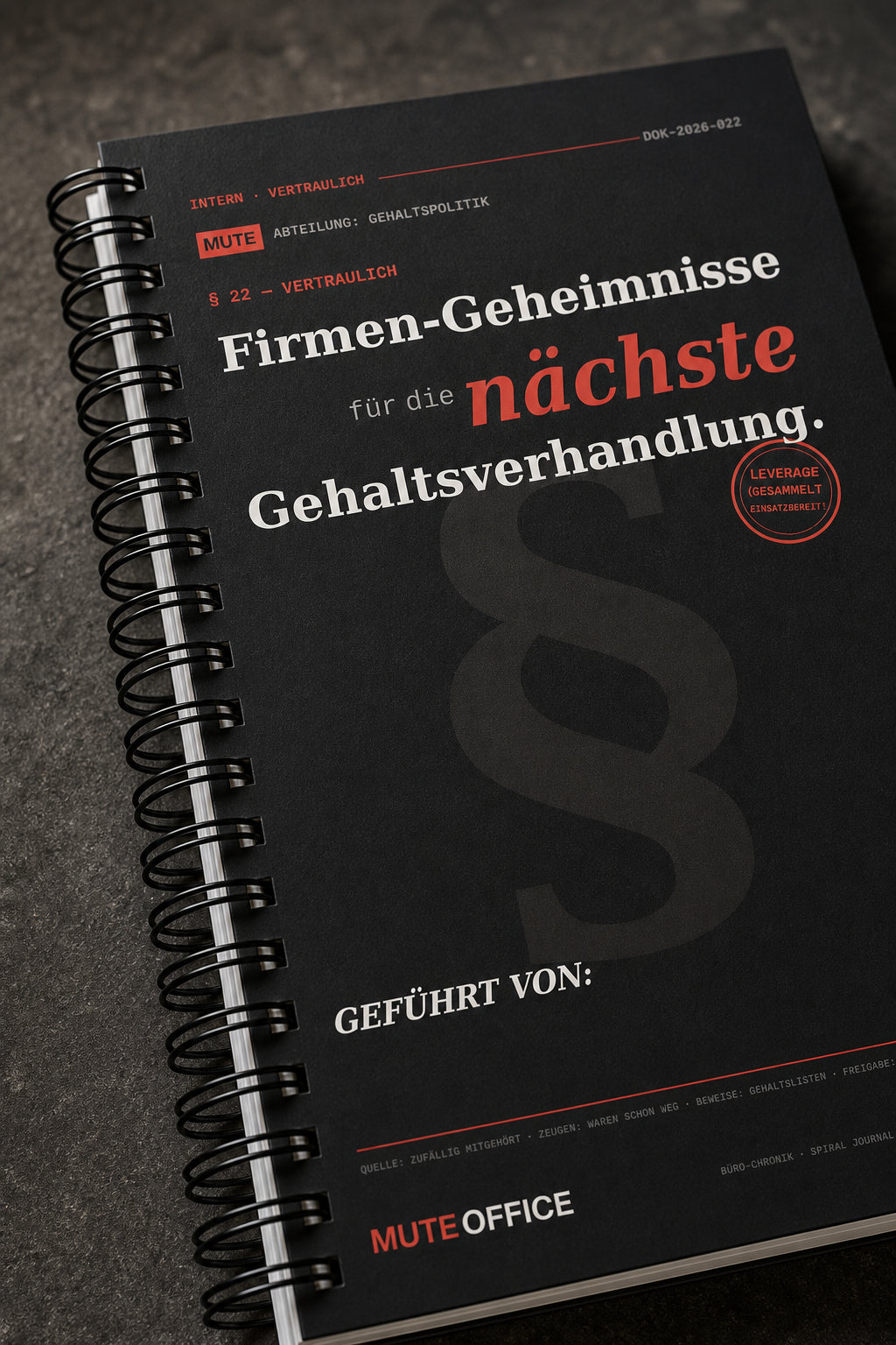 MUTE OFFICE — Detail — Firmen-Interna für die nächste Gehaltsverhandlung · Personalisiertes Geschenk