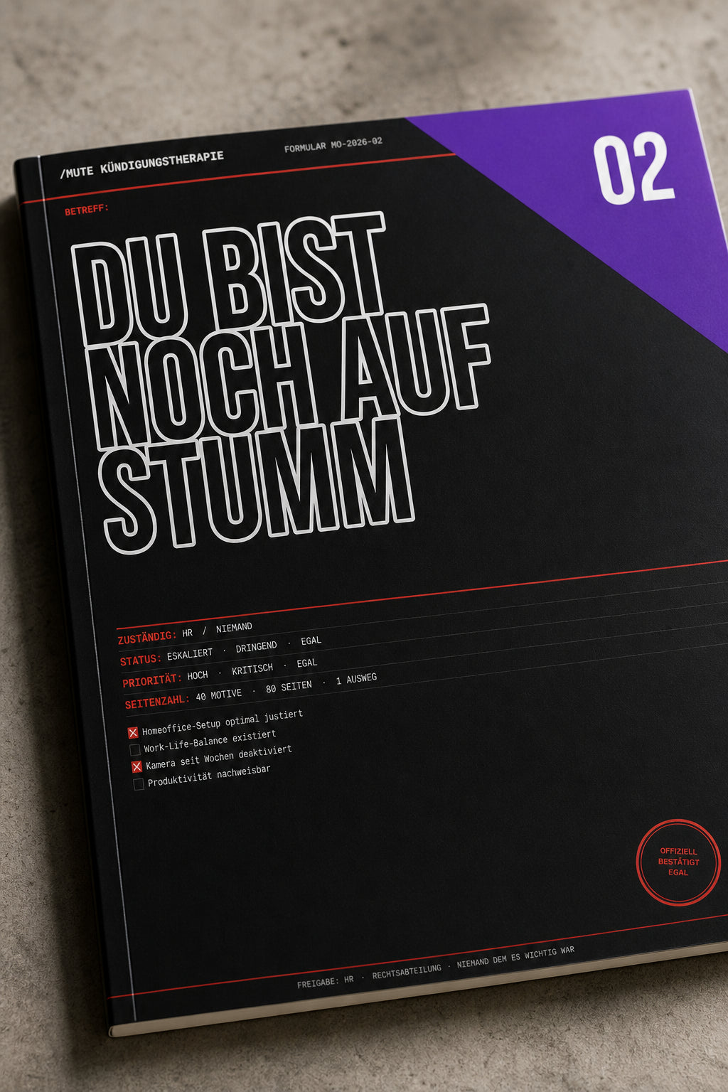 MUTE OFFICE — Detail — Malbuch Band 2 – „Du bist noch auf Stumm“ – Homeoffice-Edition