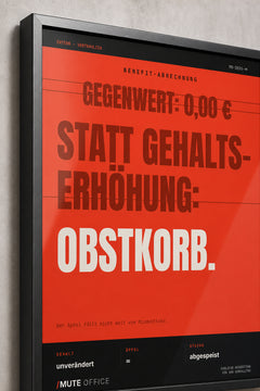 MUTE OFFICE — Detail — Obstkorb statt Gehaltserhöhung – Büro-Poster mit Rahmen — Vorschau 4