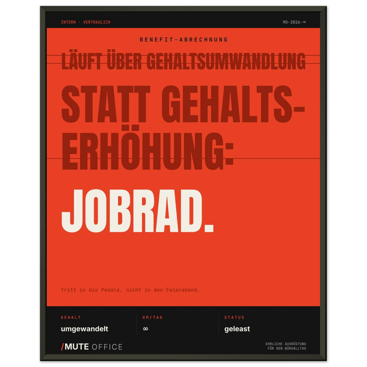 MUTE OFFICE Poster mit Rahmen – Jobrad statt Gehaltserhöhung – Ansicht 3