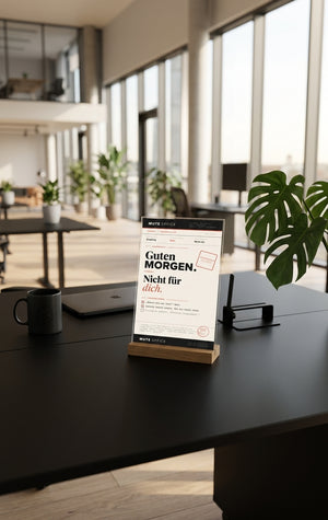 GUTEN MORGEN · NICHT FÜR DICH — Acryl-Aufsteller