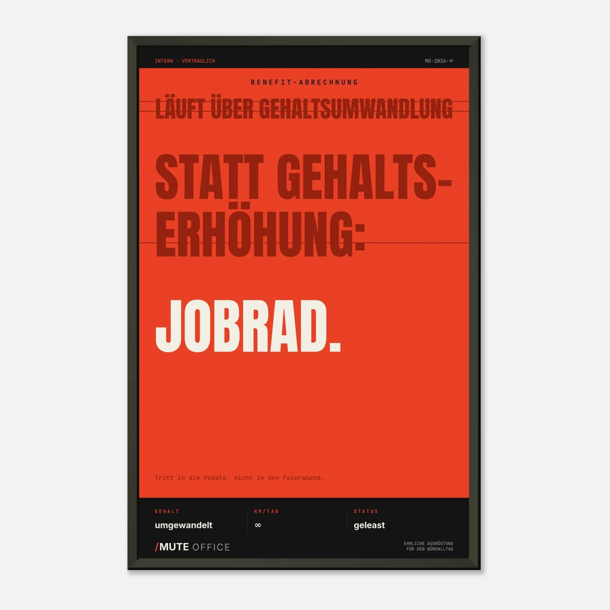 MUTE OFFICE Poster mit Rahmen – Jobrad statt Gehaltserhöhung – Ansicht 5