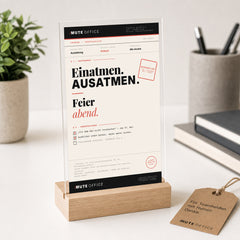 MUTE OFFICE — Geschenk-Szene — EINATMEN · AUSATMEN · FEIERABEND — Acryl-Aufsteller — Vorschau 8