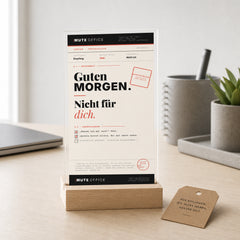 MUTE OFFICE — Geschenk-Szene — GUTEN MORGEN · NICHT FÜR DICH — Acryl-Aufsteller — Vorschau 8
