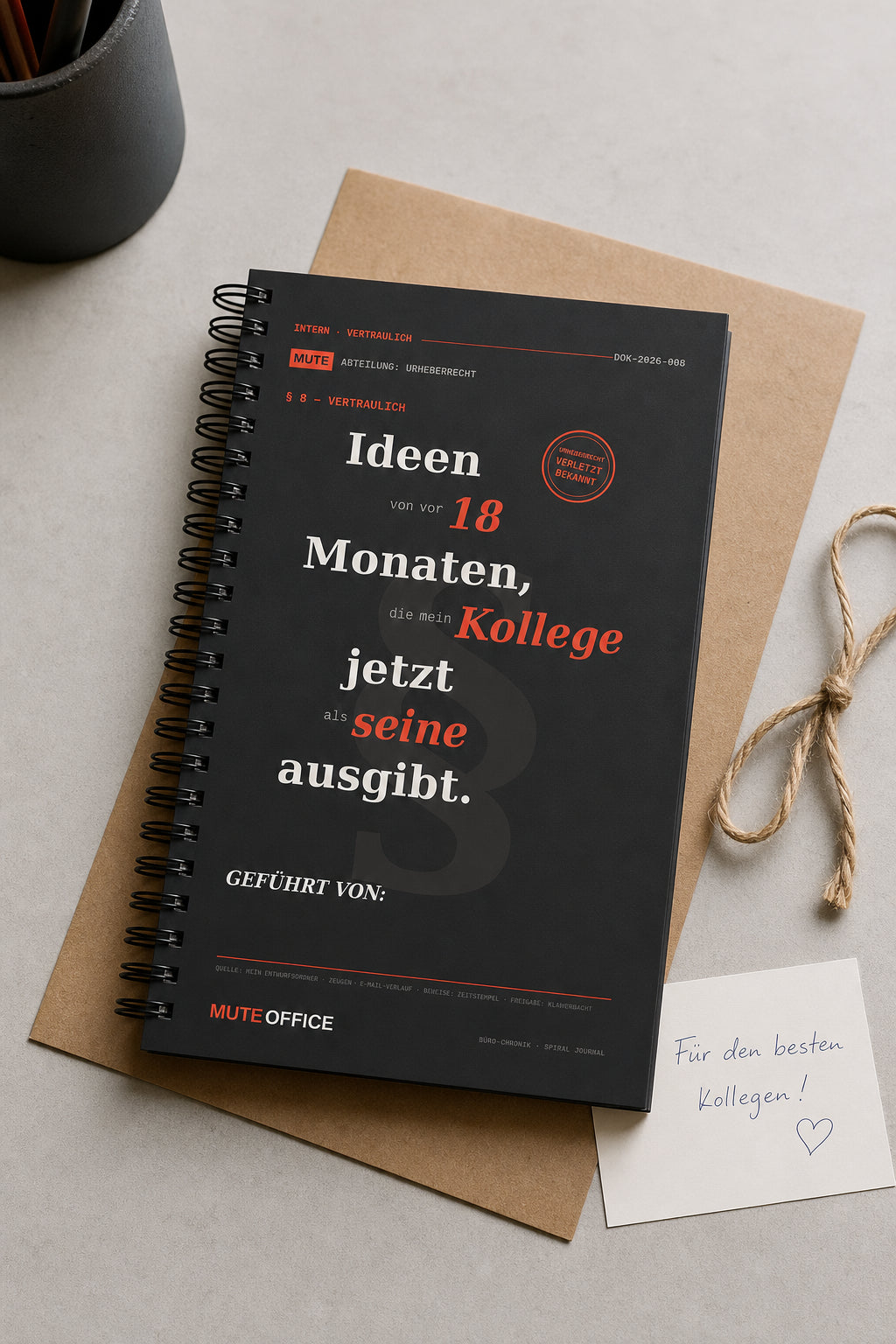 MUTE OFFICE — Geschenk-Szene — Ideen von vor 18 Monaten, die mein Kollege jetzt als seine ausgibt