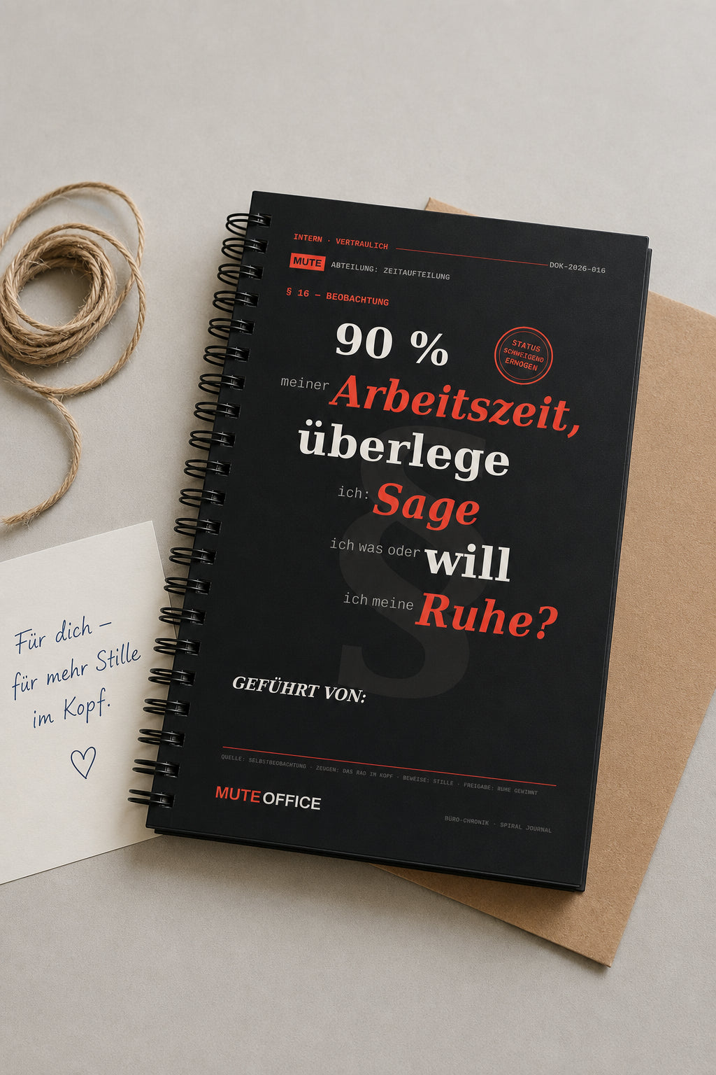 MUTE OFFICE — Geschenk-Szene — 90 % meiner Arbeitszeit überlege ich: Sage ich was — oder will ich Ruhe?