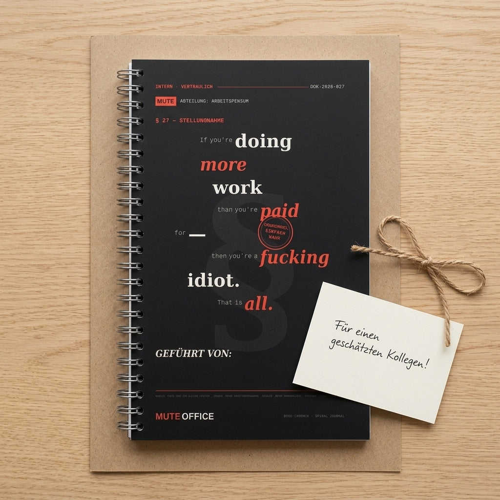 MUTE OFFICE — Geschenk-Szene — If you're doing more work than you're paid for