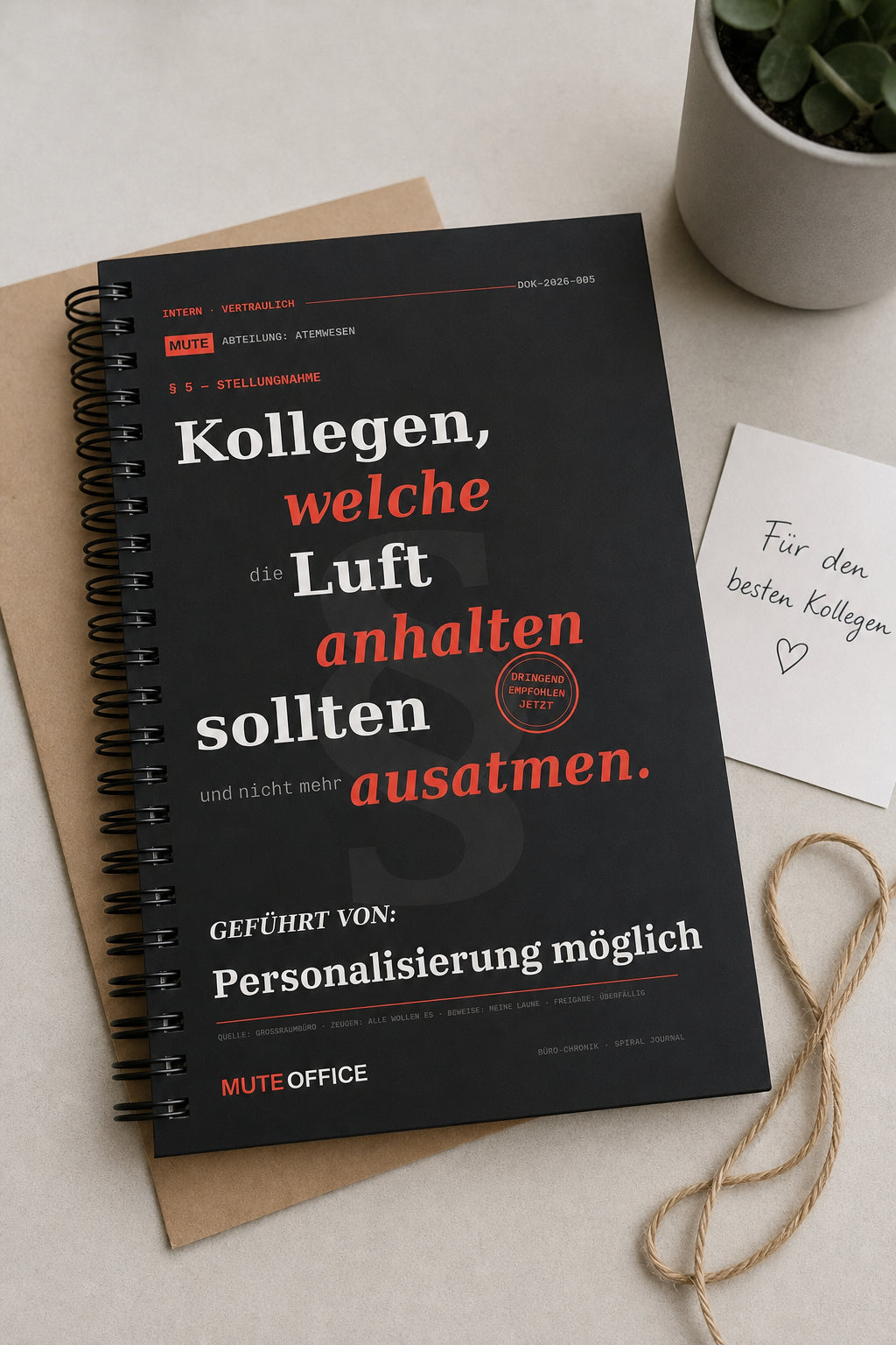 MUTE OFFICE — Geschenk-Szene — Kollegen, die die Luft anhalten sollten und nicht mehr ausatmen · Personalisiertes Geschenk