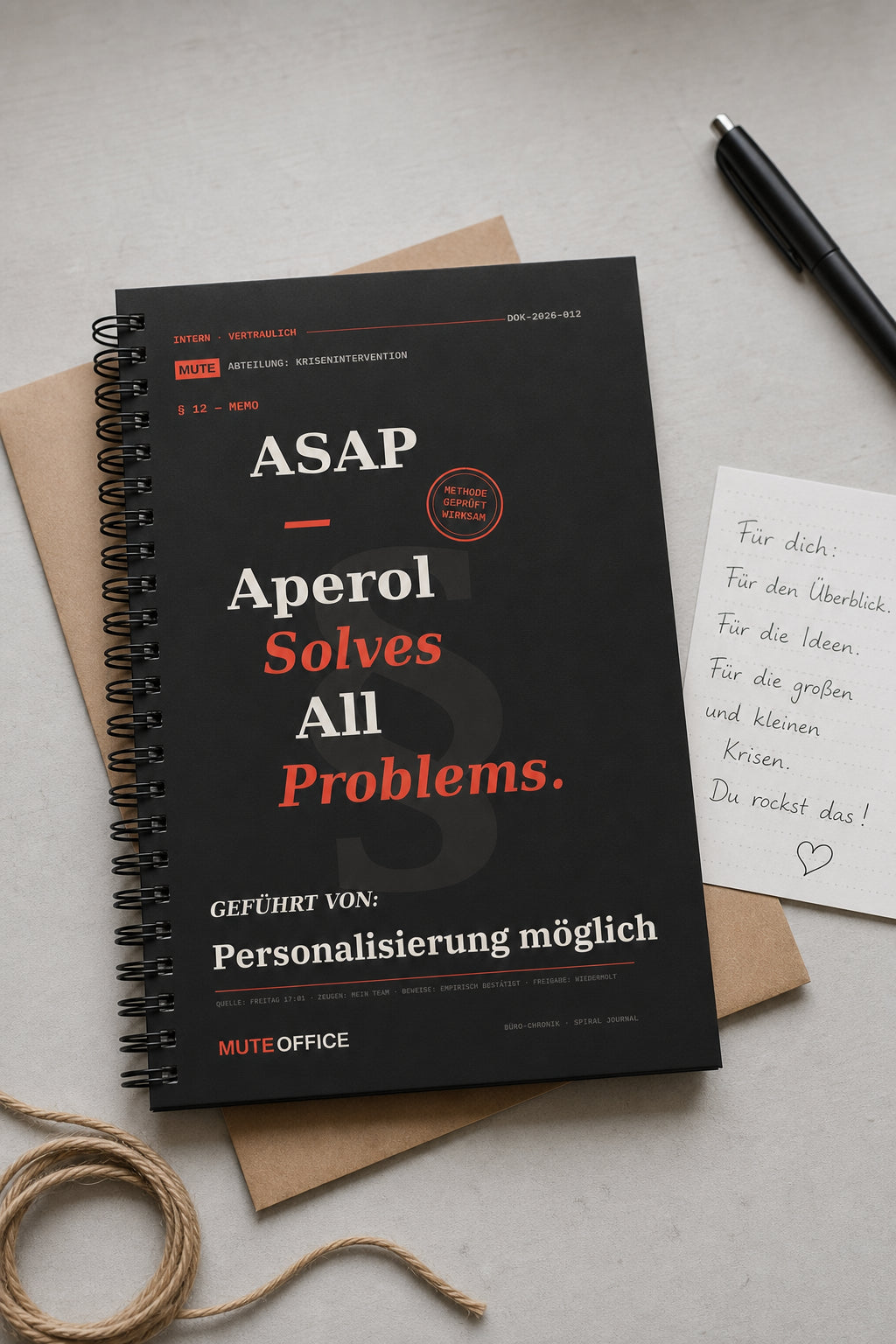 MUTE OFFICE — Geschenk-Szene — ASAP — Aperol Solves All Problems · Personalisiertes Geschenk