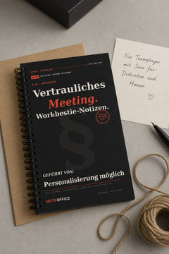 MUTE OFFICE — Geschenk-Szene — Vertrauliches Meeting. Workbestie-Notizen · Personalisiertes Geschenk — Vorschau 5