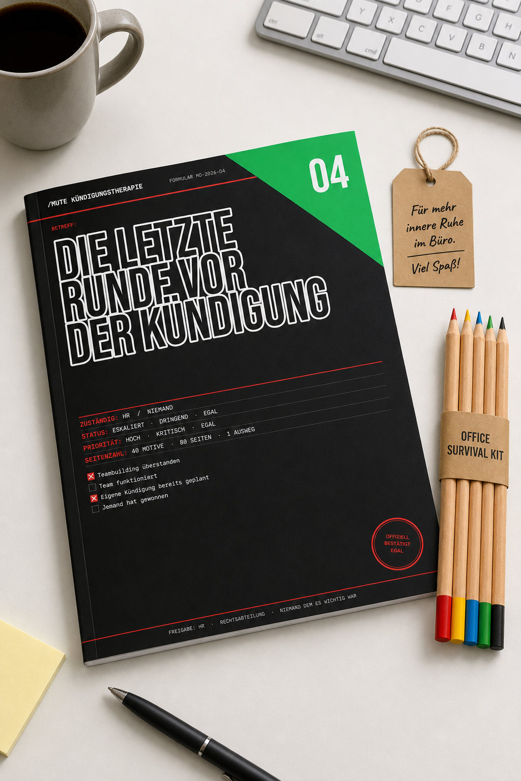 MUTE OFFICE — Geschenk-Szene — Malbuch Band 4 – „Die letzte Runde vor der Kündigung“ – Team Activity 2–6 Personen