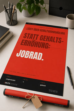 MUTE OFFICE — Geschenk-Szene — Jobrad statt Gehaltserhöhung – Büro-Poster ohne Rahmen — Vorschau 5