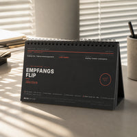 Empfangs-Flip · Täglich Abweisen · Flip-Sign Tischkalender