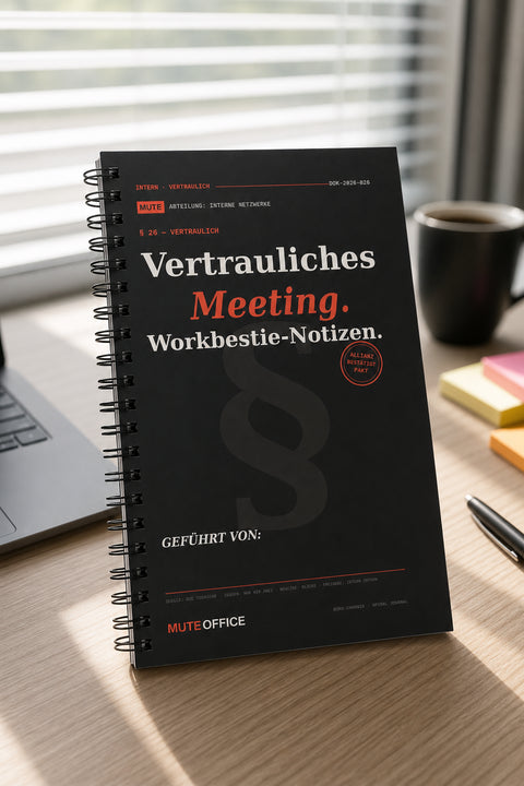 MUTE OFFICE — Hero — Vertrauliches Meeting. Workbestie-Notizen