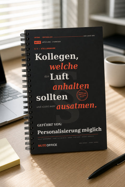 MUTE OFFICE — Hero — Kollegen, die die Luft anhalten sollten und nicht mehr ausatmen · Personalisiertes Geschenk