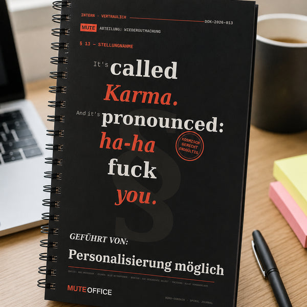 It's called Karma. And it's pronounced: ha-ha fuck you · Personalisiertes Geschenk