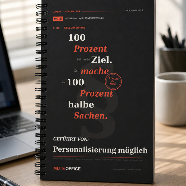 100 % ist mein Ziel. Ich mache zu 100 % halbe Sachen · Personalisiertes Geschenk
