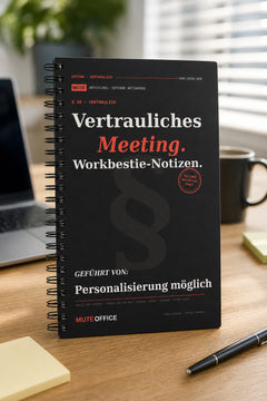MUTE OFFICE — Hero — Vertrauliches Meeting. Workbestie-Notizen · Personalisiertes Geschenk — Vorschau 1