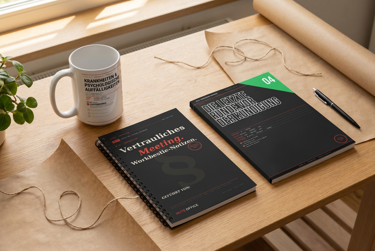 MUTE OFFICE Set – Workbestie-Set – als Geschenk mit Kraftpapier verpackt