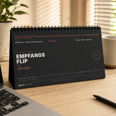 MUTE OFFICE — Homeoffice-Szene — Empfangs-Flip · Täglich Abweisen · Flip-Sign Tischkalender — Vorschau 7