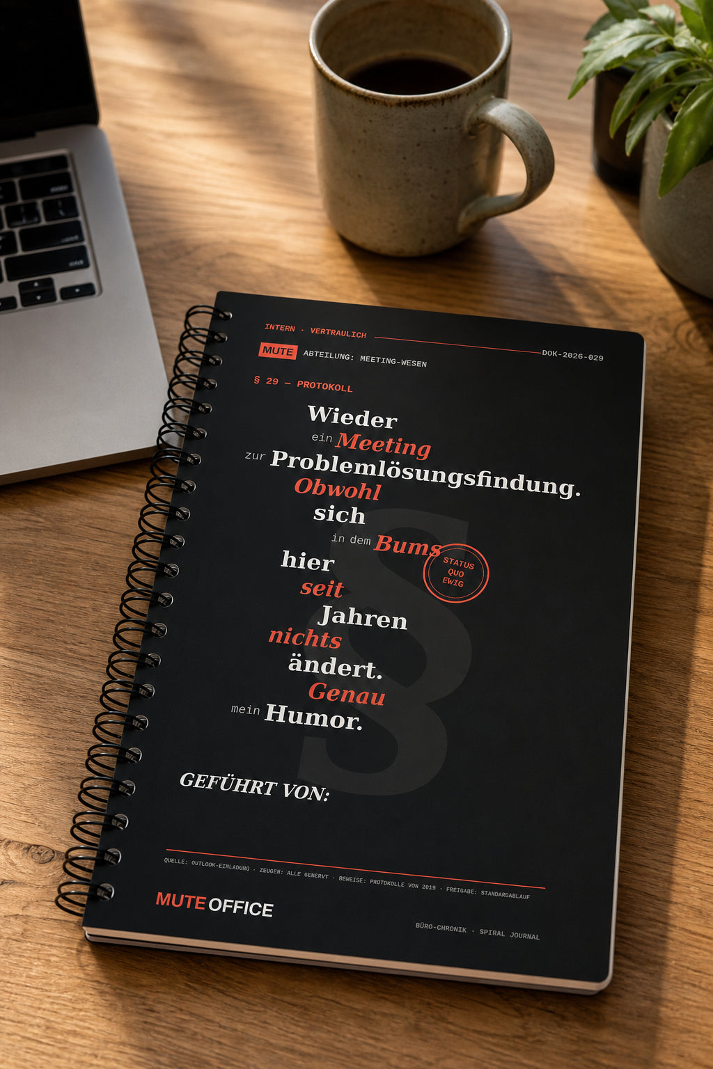 MUTE OFFICE — Homeoffice-Szene — Wieder ein Meeting zur Problemlösungsfindung
